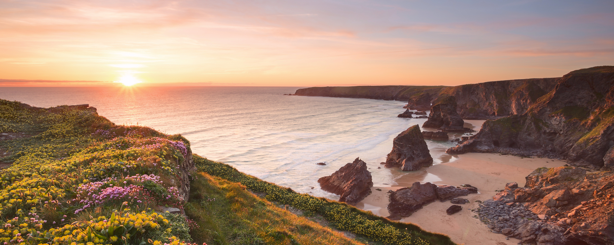 Bedruthan steps cornwall uk