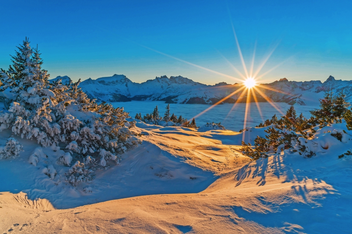 Verschneite Winterlandschaft im Südtirol